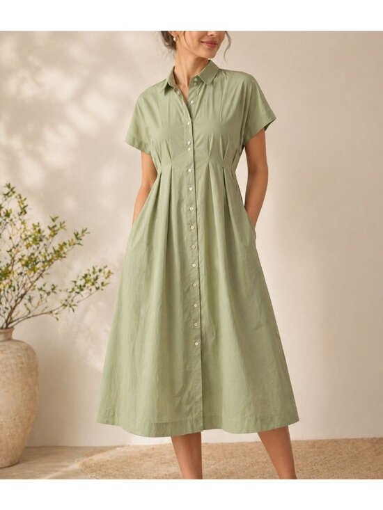 Anthropologie Dresses & Skirts - Anthropologie Tobie Shirt Dress Green Vintage Charming Contemporary Womens M